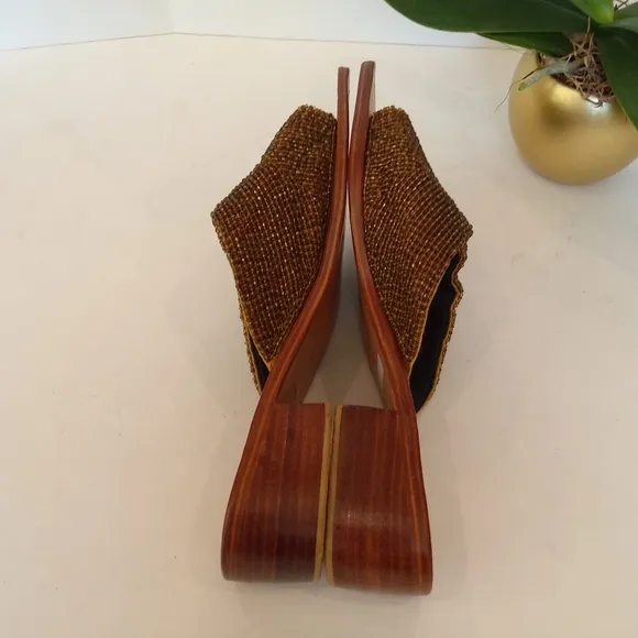 USINDO vintage beaded  square toe sandals