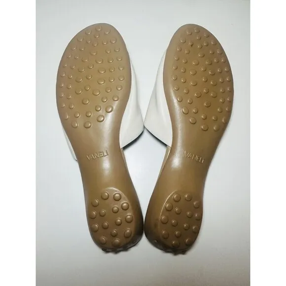 VANELi Tallis White Bogota Slip On Leather Toe Loop Sandals Women's 10.5