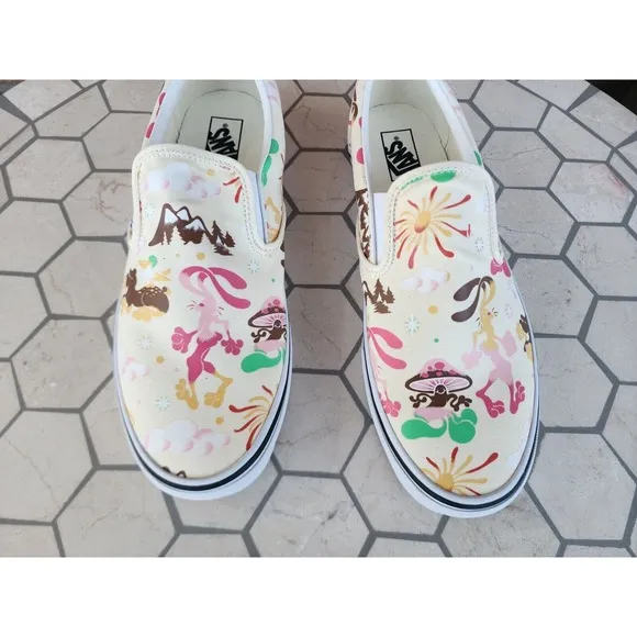 Vans Classic Slip On Get Outdoors Classic Trippy Mountain White Size 10.5 Men