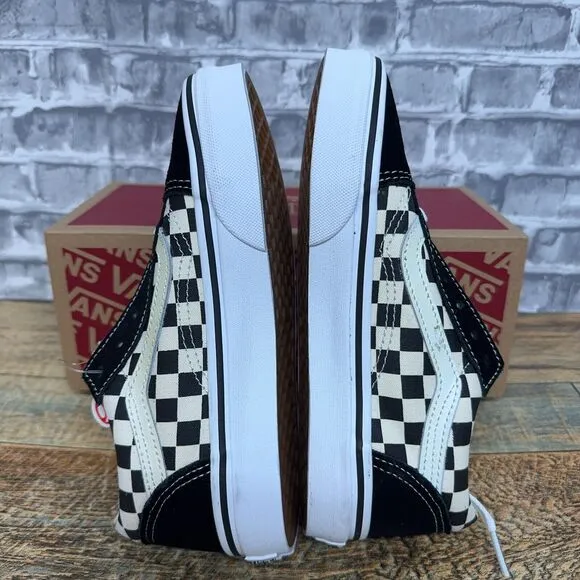 Vans Old Skool Primary Check Black White Shoes VN0A38HBP0S Kids Size 2.5 K New