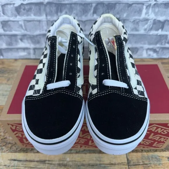 Vans Old Skool Primary Check Black White Shoes VN0A38HBP0S Kids Size 2.5 K New