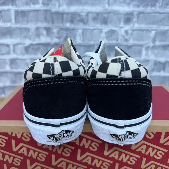 Vans Old Skool Primary Check Black White Shoes VN0A38HBP0S Kids Size 2.5 K New