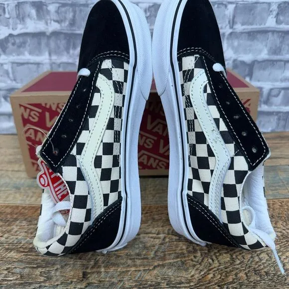 Vans Old Skool Primary Check Black White Shoes VN0A38HBP0S Kids Size 2.5 K New