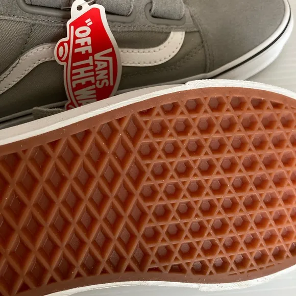 Vans Old Skool Velcro closure shoes gray suede upper sneakers comfort shoes