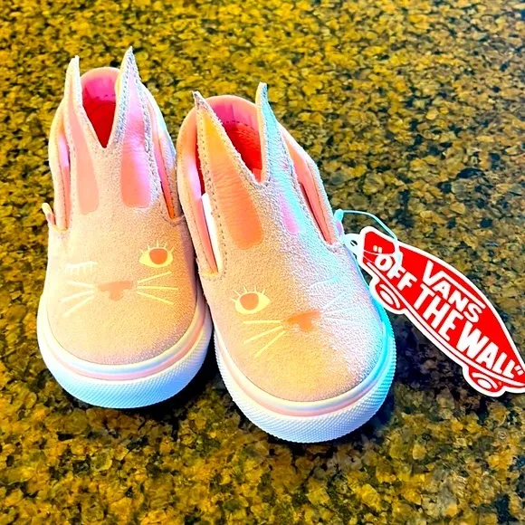 VANS Pink bunny suede  slip on shoes.  NWT