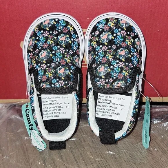 VANS ProjectCAT Protect Tigers Discovery Rare ComfyCush Slip On V Shoes Size 5
