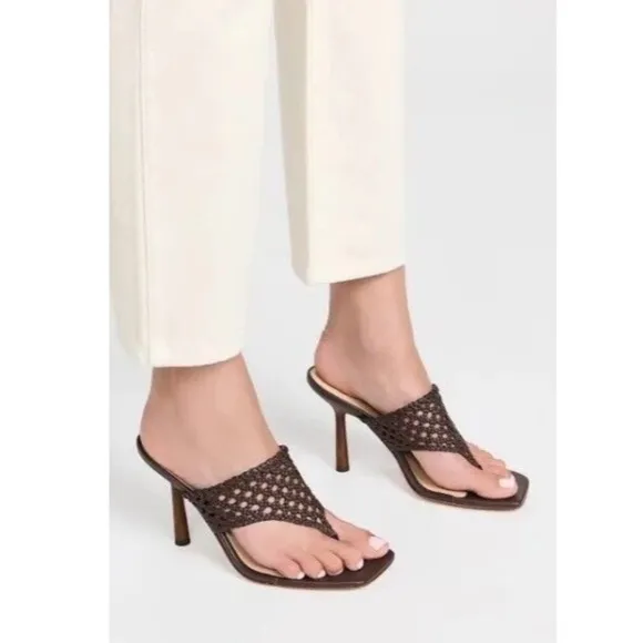 Veronica Beard Sandals 9.5 Woven Brown Heeled Sandals ABITA