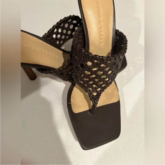 Veronica Beard Sandals 9.5 Woven Brown Heeled Sandals ABITA