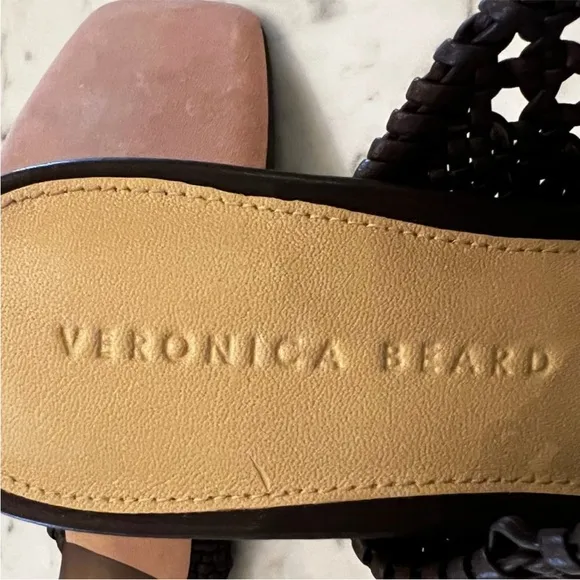Veronica Beard Sandals 9.5 Woven Brown Heeled Sandals ABITA