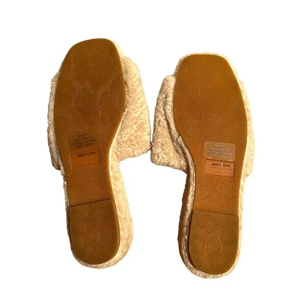 Veronica Beard Sandals Shoes Slides Desiree Shearling Lamb Fur Slip On Womens 8