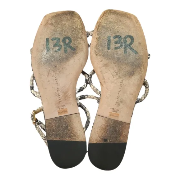 VERONICA BEARD | Snakeskin Embossed Leather Gladiator Sandals in Size US 7.5