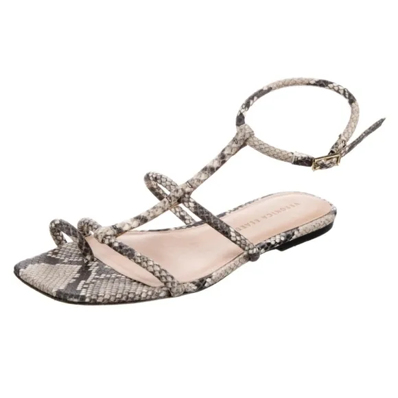 VERONICA BEARD | Snakeskin Embossed Leather Gladiator Sandals in Size US 7.5