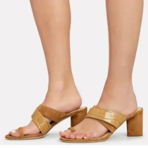 VERONICA BEARDZuri Crossover Slide Sandals Brown women size 6.5