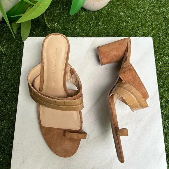 VERONICA BEARDZuri Crossover Slide Sandals Brown women size 6.5