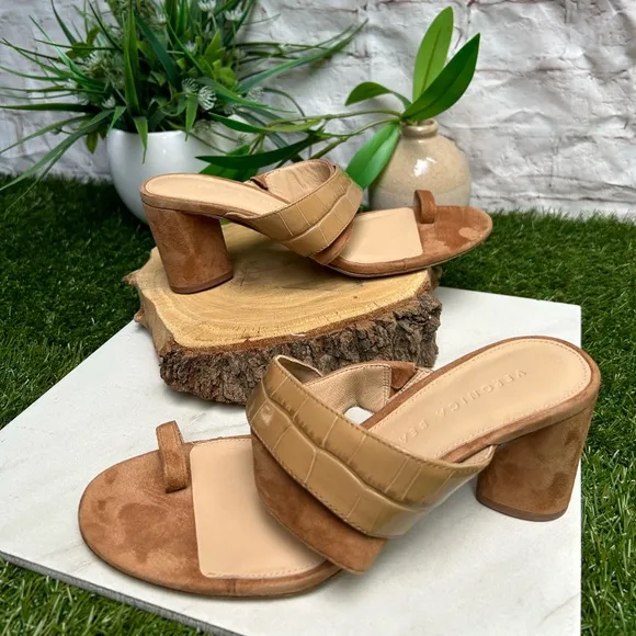 VERONICA BEARDZuri Crossover Slide Sandals Brown women size 6.5