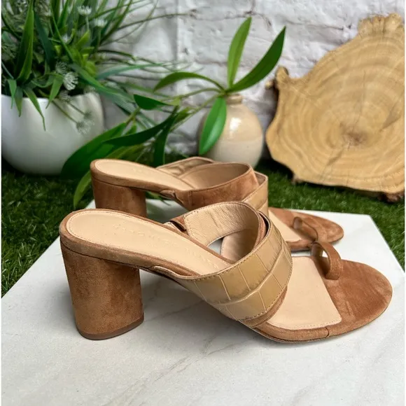 VERONICA BEARDZuri Crossover Slide Sandals Brown women size 6.5