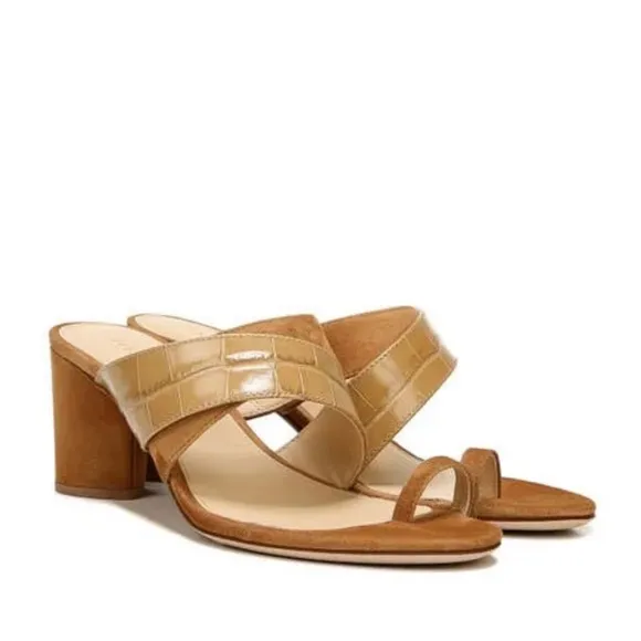 VERONICA BEARDZuri Crossover Slide Sandals Brown women size 6.5