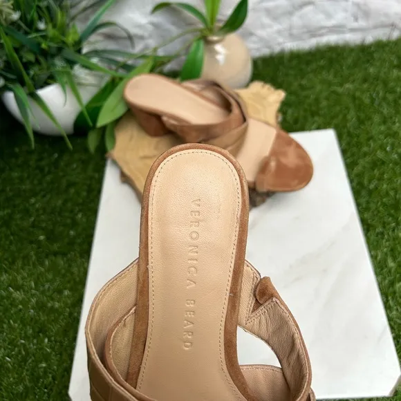 VERONICA BEARDZuri Crossover Slide Sandals Brown women size 6.5
