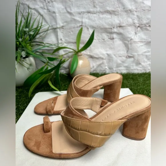 VERONICA BEARDZuri Crossover Slide Sandals Brown women size 6.5