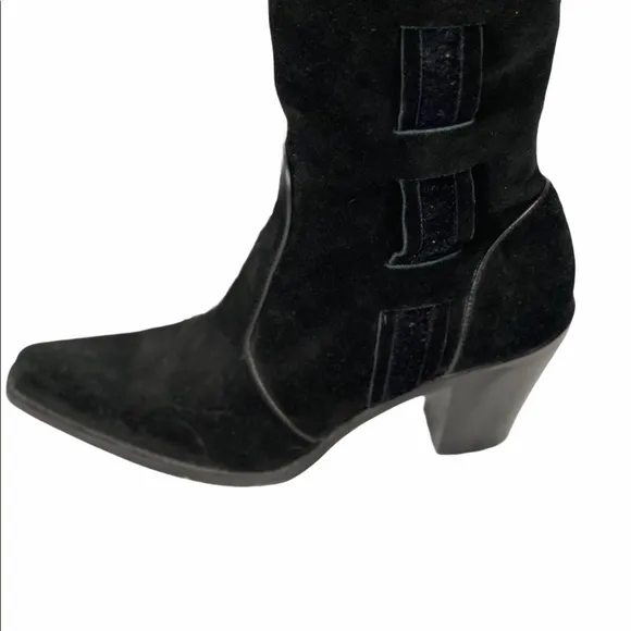 VIA SPIGA Black Suede Boots 7.5 M