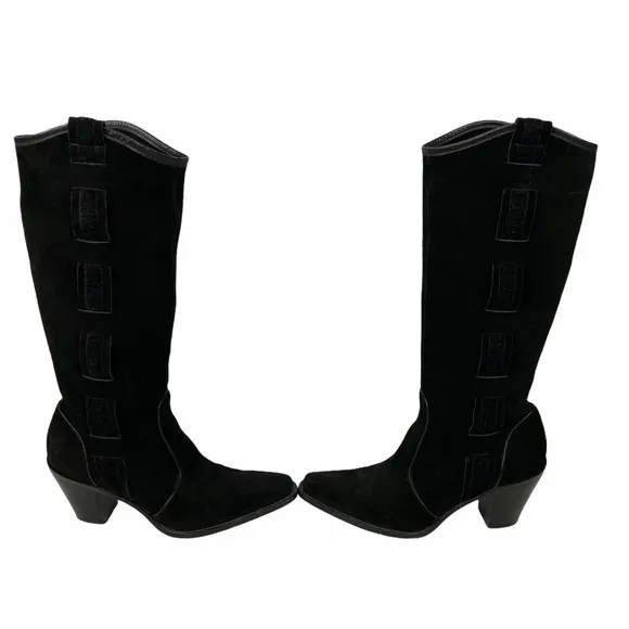 VIA SPIGA Black Suede Boots 7.5 M