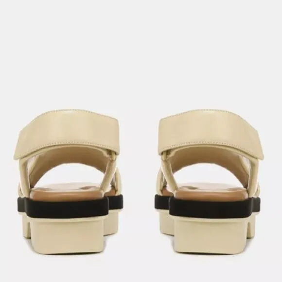 Vince Bilbao Square Toe Leather Tan Platform Sandals size 7.5