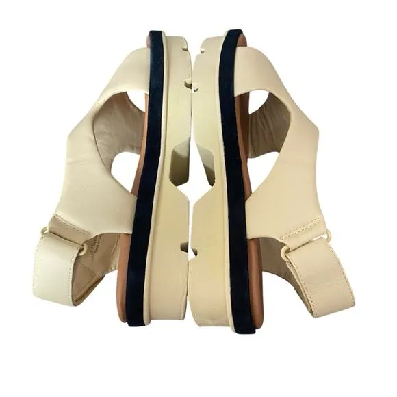 Vince Bilbao Square Toe Leather Tan Platform Sandals size 7.5