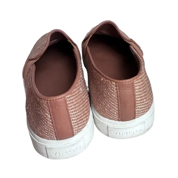 Vince BLAIR BICOLOR CANVAS LACELESS TRAINERS Tan Slip On Sneakers Vince Shoes 7