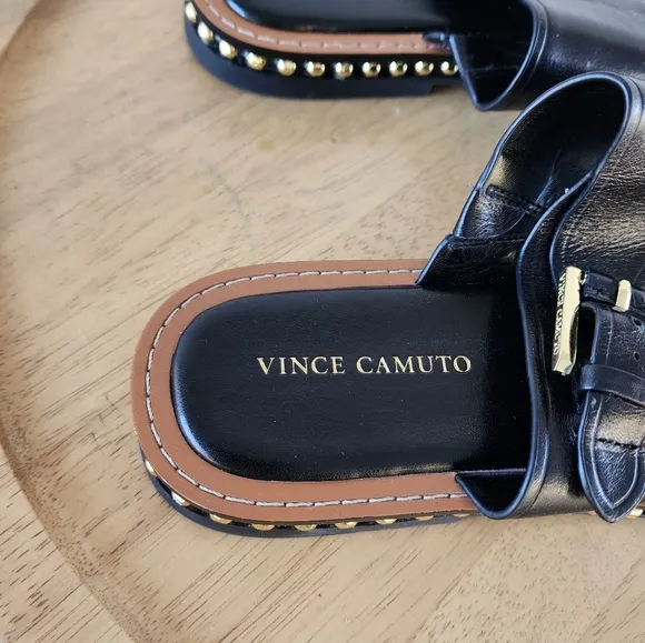 Vince Camuto Cooliann black leather sandals