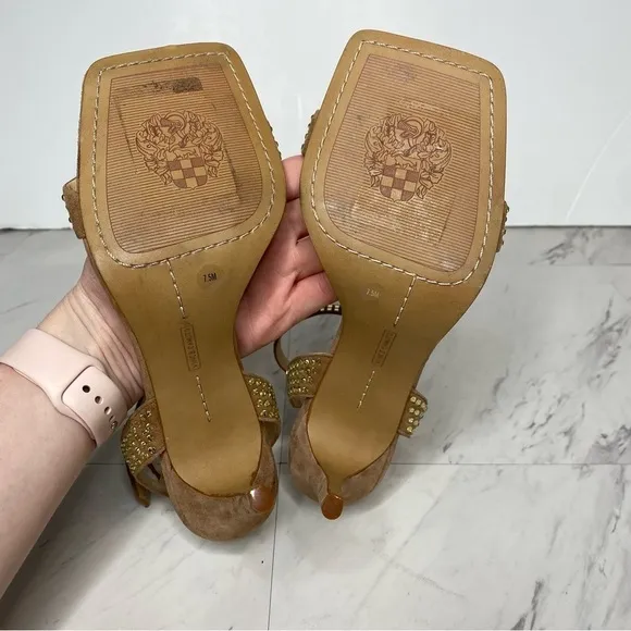 Vince Camuto Saprenda Light Brown Heeled Sandal 7 1/2 M