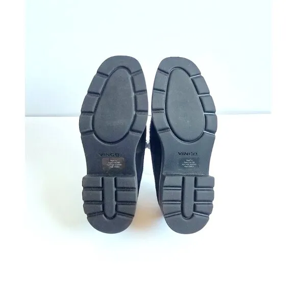 VINCE Robin Penny Loafers Dark Green Calf Hair EU 36 US 6 Slip On