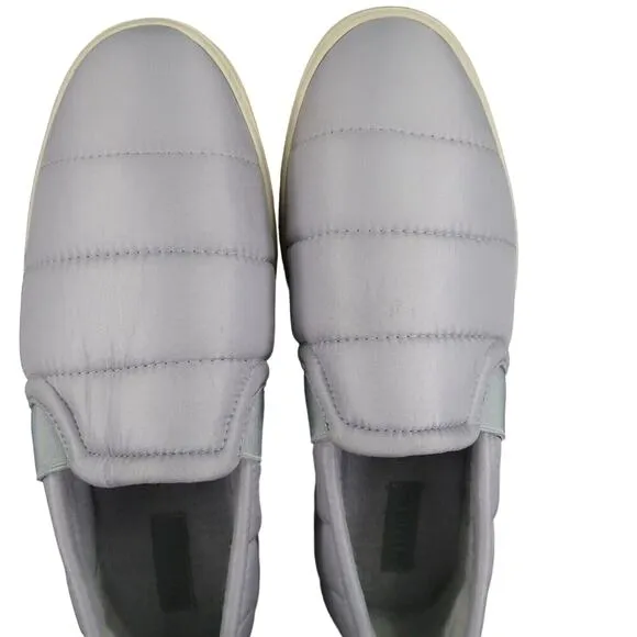 Vince Shoes Womens 9 Sneakers Slip On Casual Quilted Puffer Blair Comfort Grey
