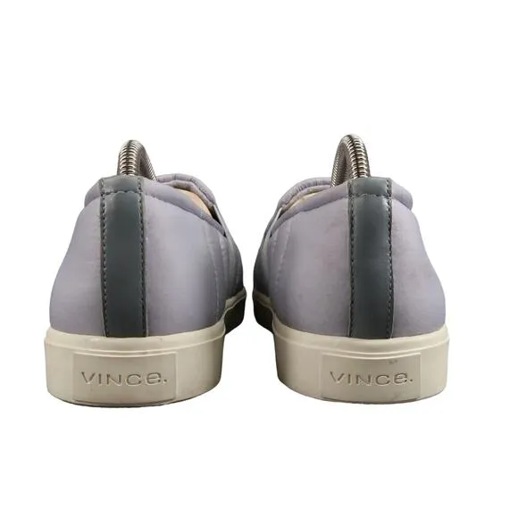 Vince Shoes Womens 9 Sneakers Slip On Casual Quilted Puffer Blair Comfort Grey