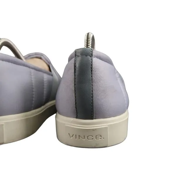 Vince Shoes Womens 9 Sneakers Slip On Casual Quilted Puffer Blair Comfort Grey