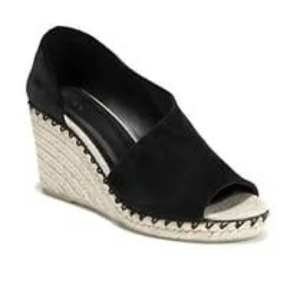 Vince Sonora Asymmetric Suede Espadrille Sandals