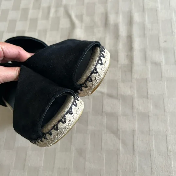 Vince Sonora Asymmetric Suede Espadrille Sandals