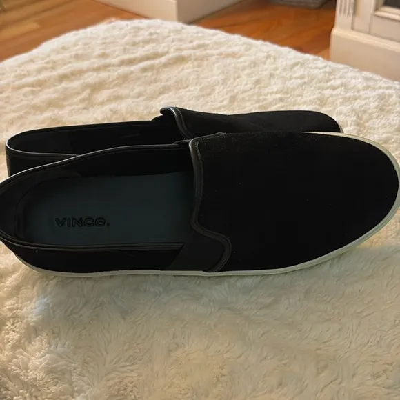 Vince Women’s Black Suede Slip On Sneakers (10)