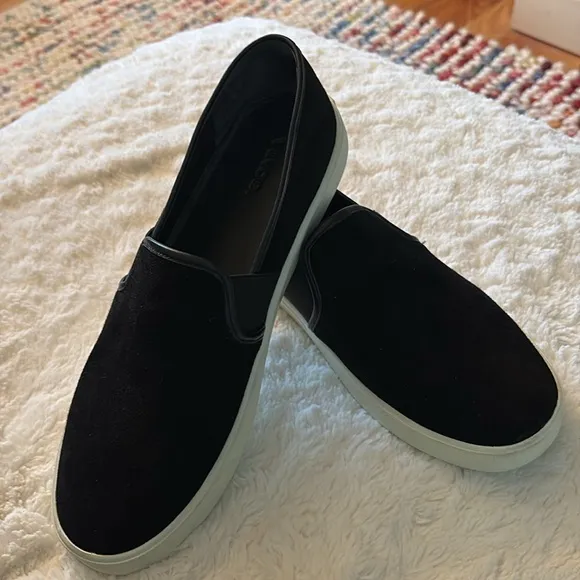 Vince Women’s Black Suede Slip On Sneakers (10)