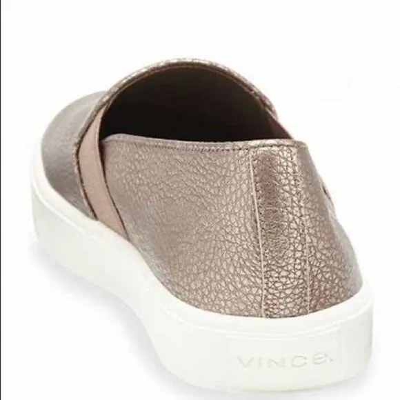 VINCE Women's Rose Gold Metallic Casual Slip-On Sneaker Shoes Size 6.5