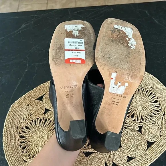Vince Quinn Leather Heeled Sandals Heels Square Toe Women’s size 11