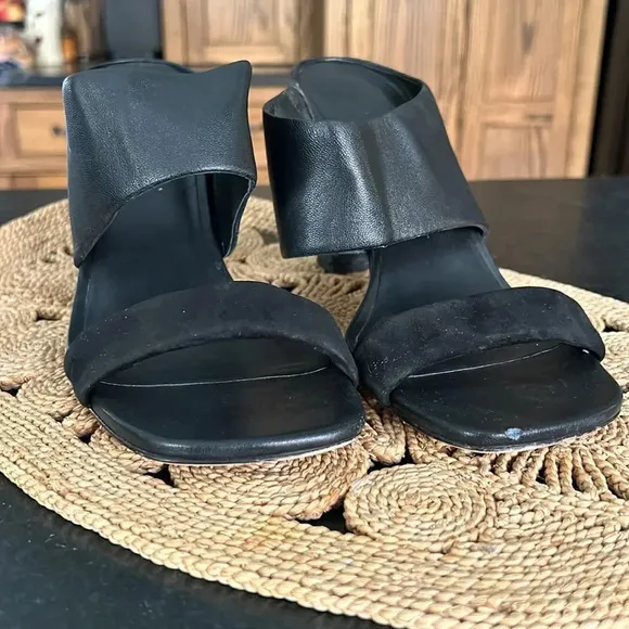 Vince Quinn Leather Heeled Sandals Heels Square Toe Women’s size 11