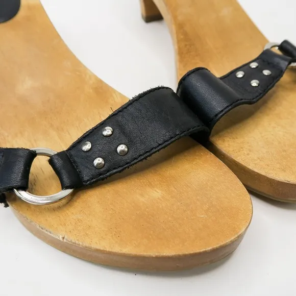 Vintage 90s MIA Wooden Heel Sandals