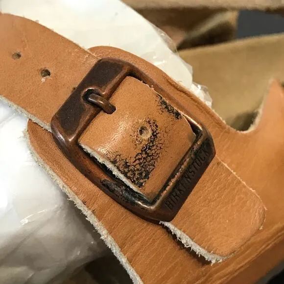 Vintage Birkenstock Milano Caramel Ginger Brown Double Heel Strap Sandals 40