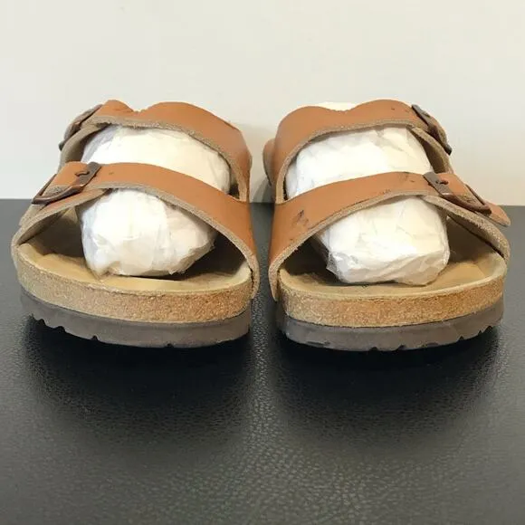 Vintage Birkenstock Milano Caramel Ginger Brown Double Heel Strap Sandals 40