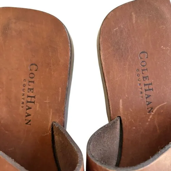 Vintage Cole Haan Country Women’s Brown Leather Toe Thong Boho Sandals 6.5B