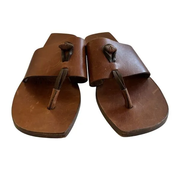 Vintage Cole Haan Country Women’s Brown Leather Toe Thong Boho Sandals 6.5B