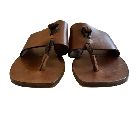 Vintage Cole Haan Country Women’s Brown Leather Toe Thong Boho Sandals 6.5B