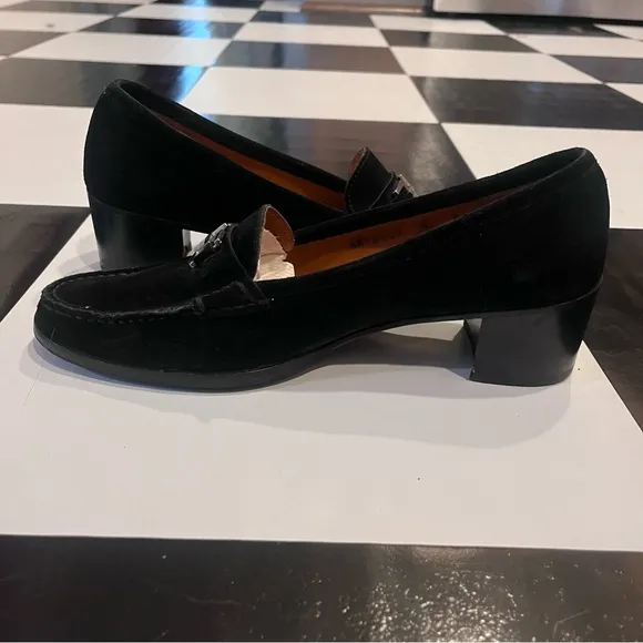 Vintage Designer Black Suede Salvatore Ferragamo Women’s Loafers