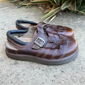 Vintage Dr. Martens Leather Closed Toe Fisherman Sandals Made in England MIE Y2K
