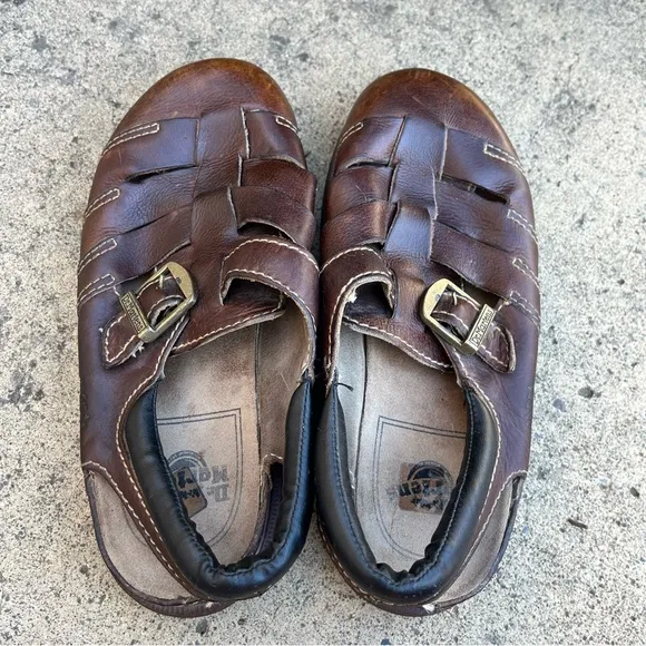 Vintage Dr. Martens Leather Closed Toe Fisherman Sandals Made in England MIE Y2K